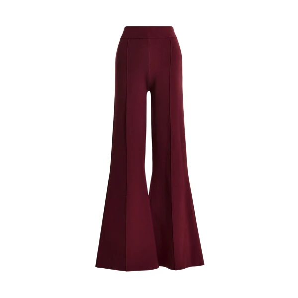 Essentiel Antwerp Burgundy flared pants with high-rise waist