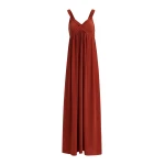 Essentiel Antwerp Burned orange babydoll maxi dress with empire waistline