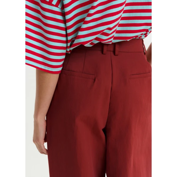 Essentiel Antwerp Burned orange pleated wide-leg pants, view 6