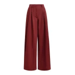 Essentiel Antwerp Burned orange pleated wide-leg pants