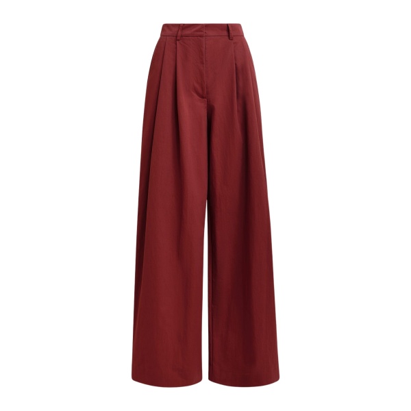 Burned orange pleated wide-leg pants