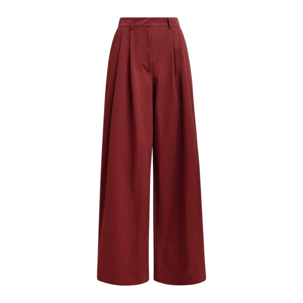 Essentiel Antwerp Burned orange pleated wide-leg pants