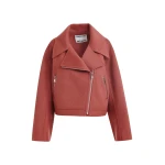 Essentiel Antwerp Burned orange wool double-faced jacket