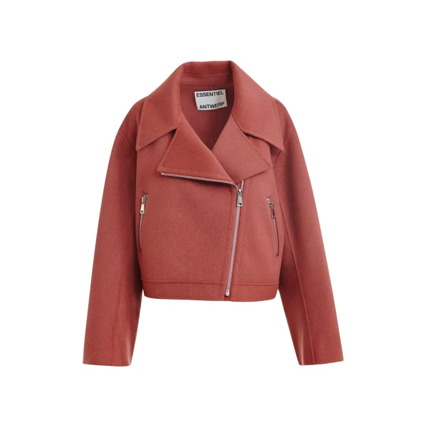 Essentiel Antwerp Burned orange wool double-faced jacket