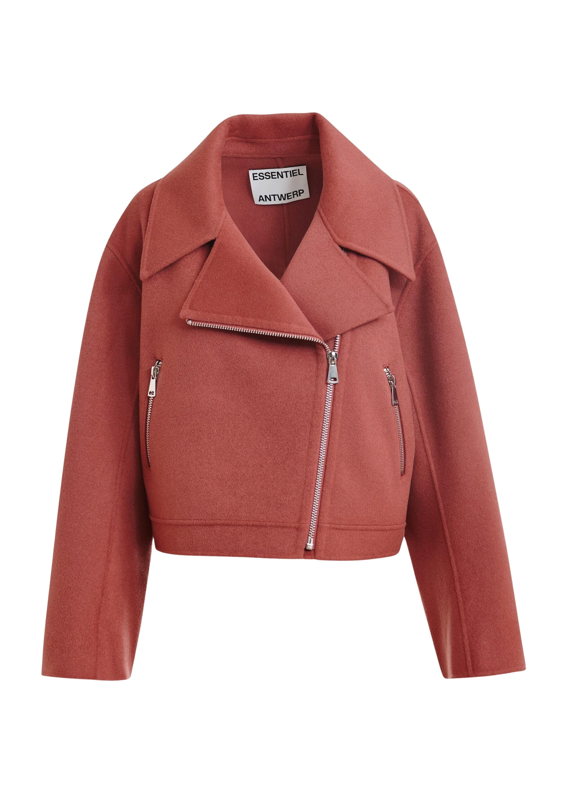 Essentiel Antwerp Burned orange wool double-faced jacket