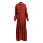 Essentiel Antwerp Burned red oversized playsuit with overlay maxi skirt