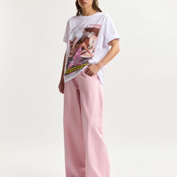 Essentiel Antwerp “Clare, To Be Considered” exclusive merch white cotton T-shirt Top, view 6