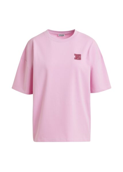 Cotton T-shirt with 'E' embroidery