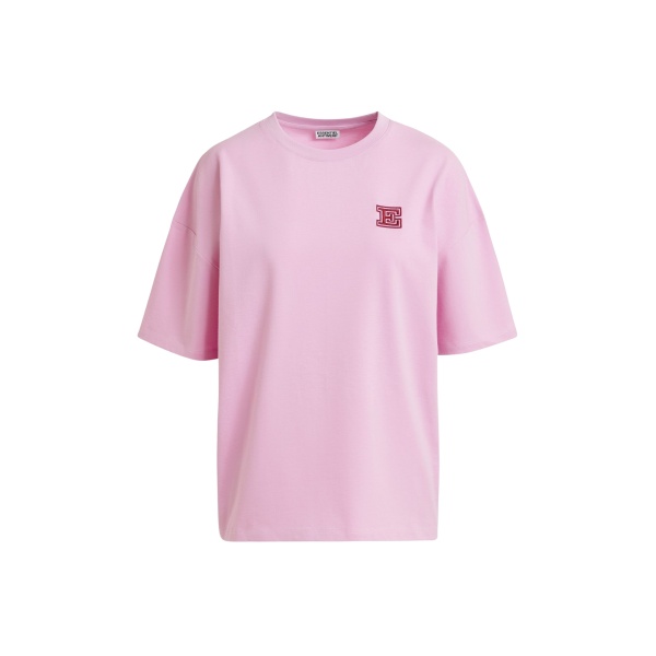 Cotton T-shirt with 'E' embroidery