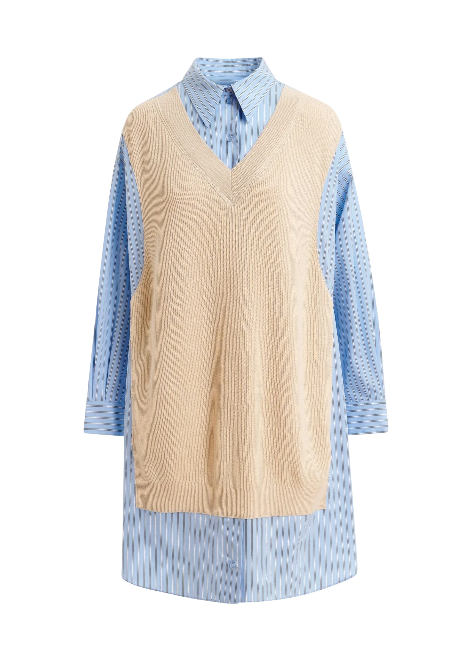Essentiel-Antwerp-Cream-and-light-blue-knit-panel-oversized-shirt-dress-scaled43408_nobg Essentiel Antwerp Cream and light blue knit-panel oversized shirt dress