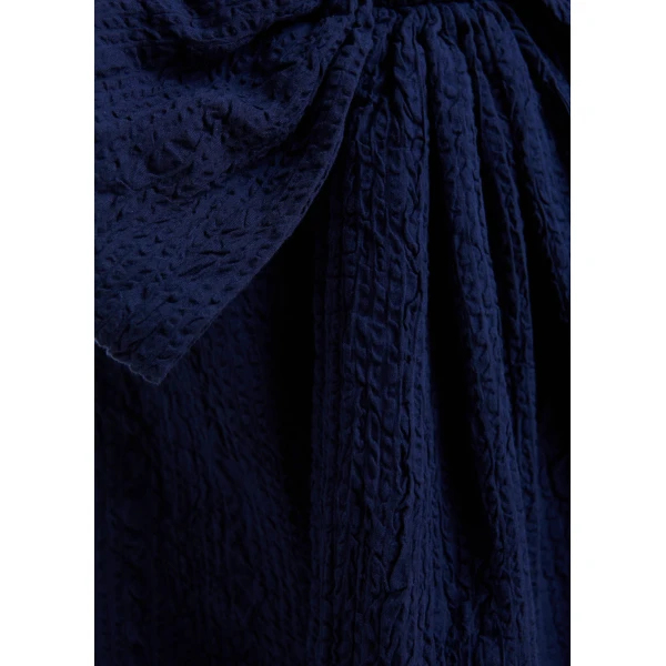 Essentiel Antwerp Dark blue cotton top with bow detail, view 6
