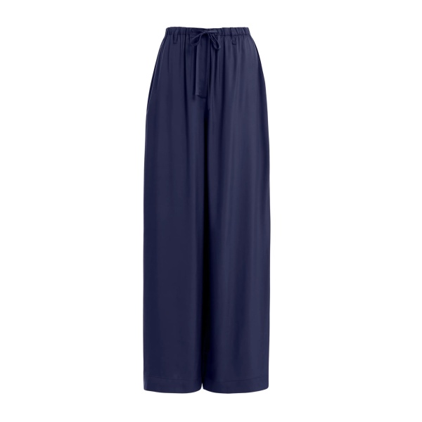 Dark blue relaxed-fit pants with drawstring
