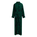 Essentiel Antwerp Dark green and black tropical print shirt dress with faux shirt sleeve detail