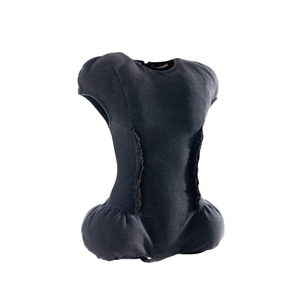 Dark grey sculpted jersey bodysuit with padded curves