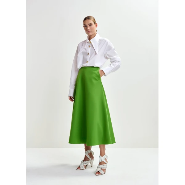 Essentiel Antwerp Green a-line skirt, view 4