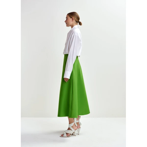 Essentiel Antwerp Green a-line skirt, view 5