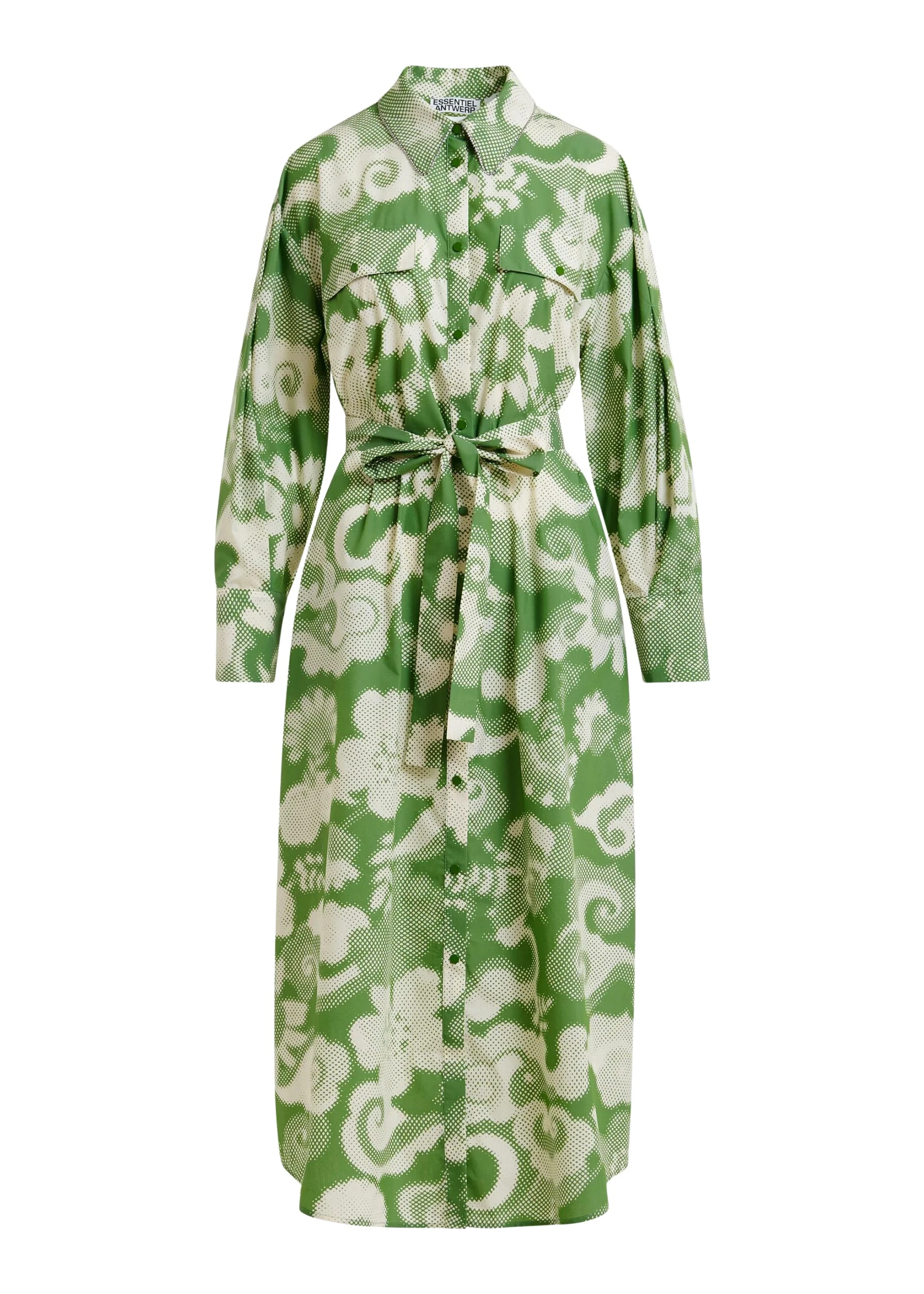 Essentiel-Antwerp-Green-and-cream-cotton-blend-floral-print-shirt-dress-scaled83887_nobg Essentiel Antwerp Green and cream cotton-blend floral-print shirt dress