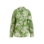 Essentiel Antwerp Green and cream floral-print oversized shirt