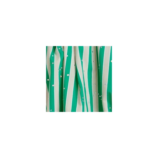 Essentiel Antwerp Green and cream gathered bodysuit with puffed sleeves, view 2