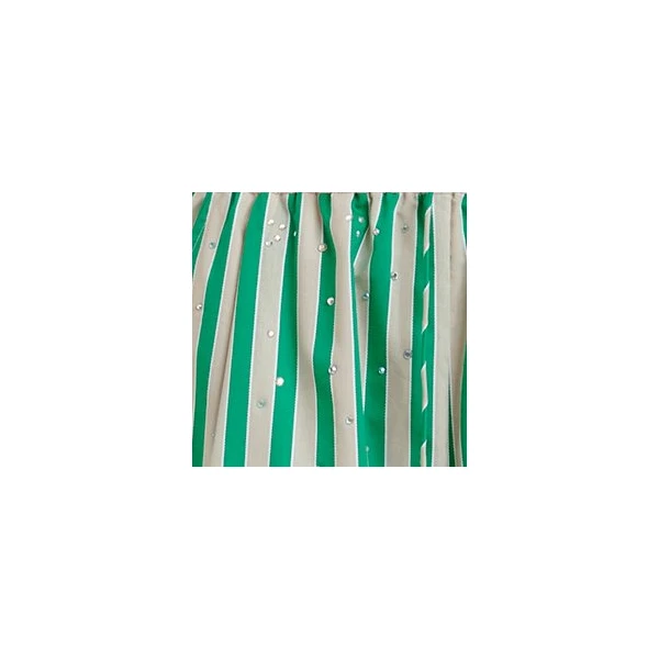 Essentiel Antwerp Green and cream striped shorts with rhinestone embellishments, view 2