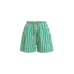 Essentiel Antwerp Green and cream striped shorts with rhinestone embellishments