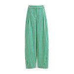 Essentiel Antwerp Green and cream striped tapered-leg pants
