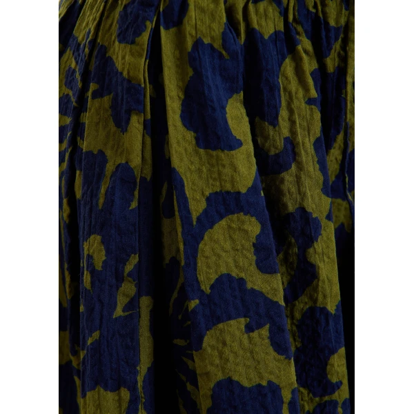 Essentiel Antwerp Green and dark blue floral print cotton shorts, view 6