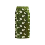 Essentiel Antwerp Green and off-white sequin-embellished pencil skirt
