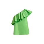 Essentiel Antwerp Green asymmetric ruffle top