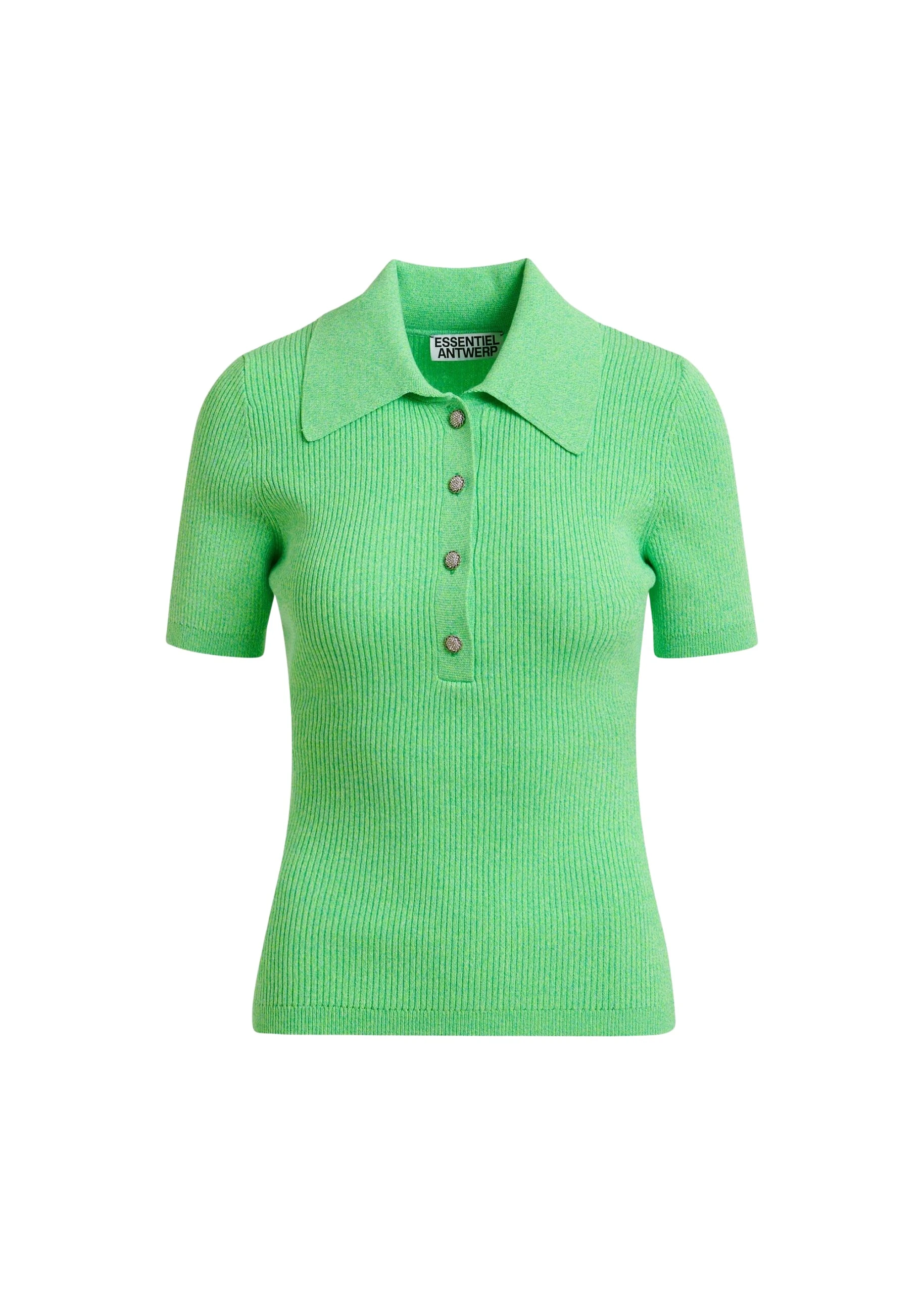 Essentiel-Antwerp-Green-cotton-blend-ribbed-polo-with-rhinestone-encrusted-buttons-scaled86277_nobg Essentiel Antwerp Green cotton-blend ribbed polo with rhinestone-encrusted buttons Top