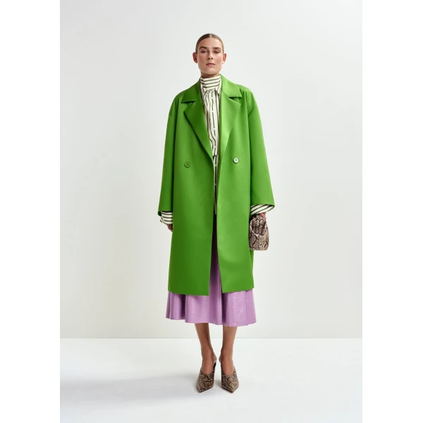 Essentiel Antwerp Green double-breasted coat, view 2