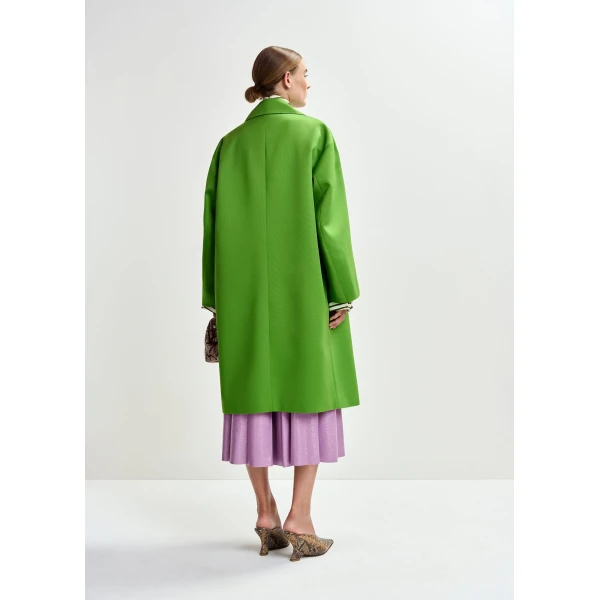Essentiel Antwerp Green double-breasted coat, view 4