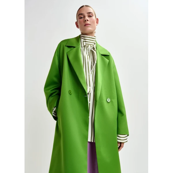 Essentiel Antwerp Green double-breasted coat, view 5