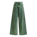 Essentiel Antwerp Green overdye wide-leg contrast panel jeans