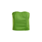 Essentiel Antwerp Green sculpted bustier top with smocked back