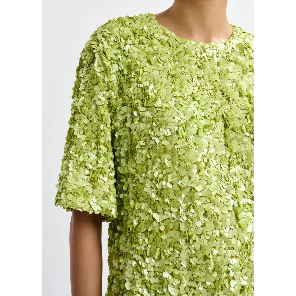 Essentiel Antwerp Green sequin-embellished top, view 6