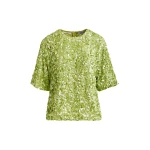 Essentiel Antwerp Green sequin-embellished top