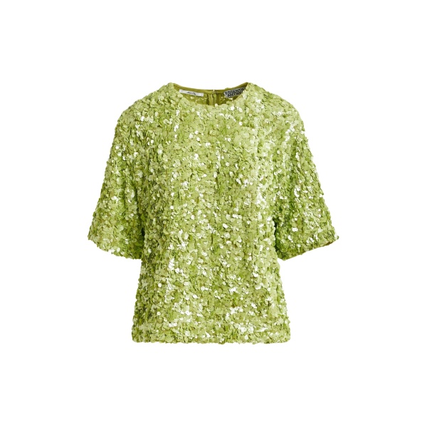 Green sequin-embellished top