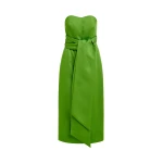 Essentiel Antwerp Green strapless midi dress with wrap-belt