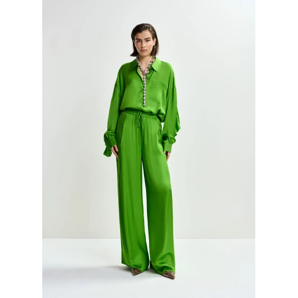 Essentiel Antwerp Green wide-leg pants, view 2