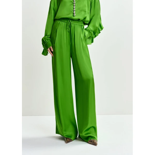 Essentiel Antwerp Green wide-leg pants, view 3