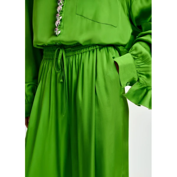 Essentiel Antwerp Green wide-leg pants, view 4