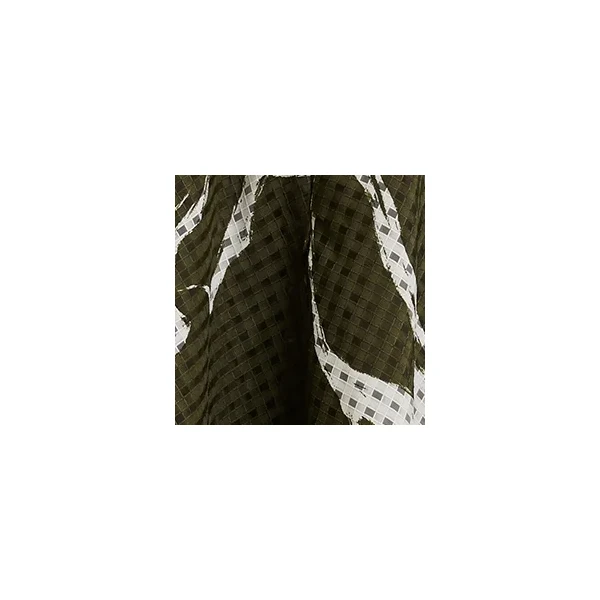 Essentiel Antwerp Khaki and off-white pleated midi skirt with flowers, view 2