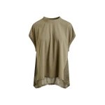 Essentiel Antwerp Khaki cap-sleeve organic cotton T-shirt Top