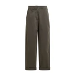 Essentiel Antwerp Khaki organic cotton-blend pants