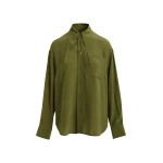 Essentiel Antwerp Khaki oversized tie-collar shirt