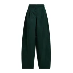 Essentiel Antwerp Khaki tapered cotton pants with twisted seams