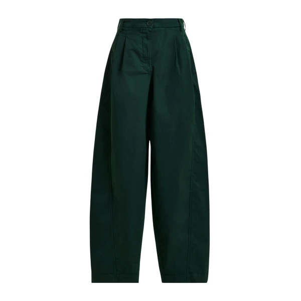 Essentiel Antwerp Khaki tapered cotton pants with twisted seams