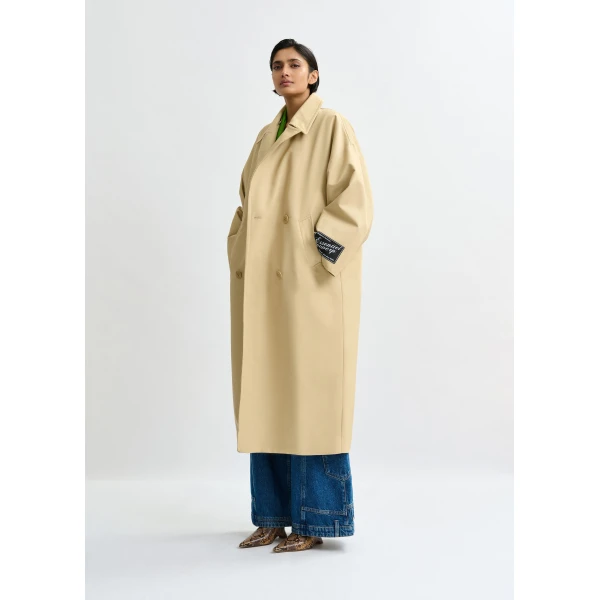 Essentiel Antwerp Light beige oversized trenchcoat Coat, view 3