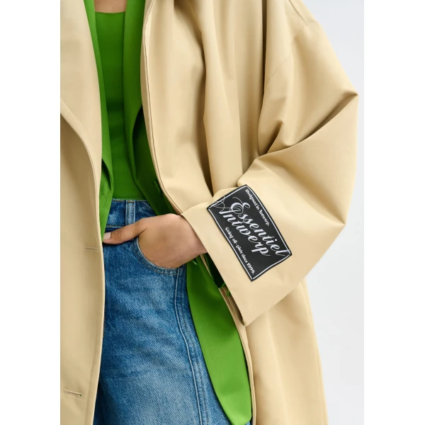 Essentiel Antwerp Light beige oversized trenchcoat Coat, view 6